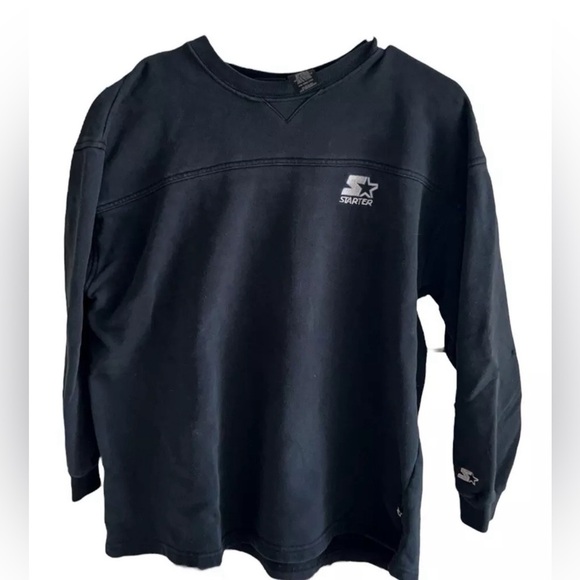 Vtg Black Starter w/Logo Crewneck Sweatshirt Men's Large READ ALL - Picture 1 of 8